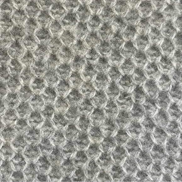 Outerknown Women's Cashmere Waffle Texture Light Gray Crew Neck Sweater Large - Picture 8 of 8